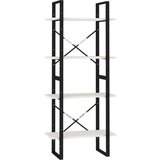 vidaXL Knjižna omara 4-nadstropna bela 60x30x140 cm trdna borovina | Shoptok.si