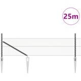 vidaXL Šesterokotna Ograja Siva 0,8x25 m Jeklo, Ograjni Stolpi s Špico 13 kos Ø32 mm 100 cm Pocinkano Jeklo | Shoptok.si