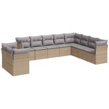  10-dijelni set vrtnih sofa s jastucima bež od poliratana | shoptok.hr