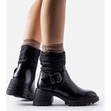 Gemre Black warm ankle boots with a chunky sole Nisri | shoptok.hr