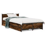Furnova Posteljni okvir s predali dimljen hrast 75x190 cm inž. les, (21936398) | Shoptok.si