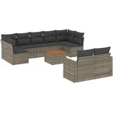  10-dijelni set vrtnih sofa od poliratana s jastucima sivi | shoptok.hr
