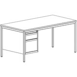 eurokraft basic pisalna miza za delovne mojstre, svetlo siva, predali 1 x 140 mm, 1 x 280 mm, šxg 1400 x 800 mm | Shoptok.si