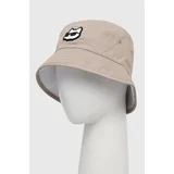 Karl Lagerfeld Bombažni klobuk bež barva