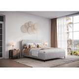 MID.YOU OBLAZINJENA POSTELJA 140 cm x 200 cm , les, tekstil, leseni material svetlo siva | Shoptok.si