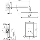 Rosan Zerro uzidna baterija za tuš sa uzidnim tušem JZ31101