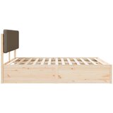  Krevetni okvir s tapiciranim uzglavljem Sivo-smeđa 200 x 200 cm Slike