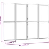 Sobna pregrada s 4 panela krem bijela 280 x 180 cm | shoptok.hr