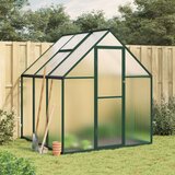 vidaXL Staklenik s okvirom zeleni 169 x 169 x 195 cm aluminijski | shoptok.hr