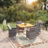  5-dijelni vrtni blagovaonski set od poliratana sivi Siva 109 cm table length | shoptok.hr