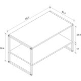 MID.YOU Klubska Miza Insasi L, Barva Hrasta, Črna | Shoptok.si