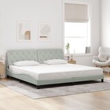  Okvir kreveta s LED-om bez madraca svijetlosivi 200x200cm baršunasti | Eponuda.com