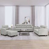  4-dijelni set sofa s jastucima svjetlosivi od mikrovlakana | shoptok.hr