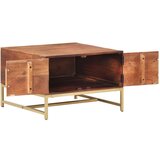  Klubska mizica medeno rjava 67x67x45 cm trden akacijev les | Shoptok.si