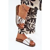 Boto Women's Cork Platform Slippers With Buckle Silver Vianara | Shoptok.si