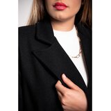 Fenzy Elegantan Dugi Kaput S Gumbima, Crni | shoptok.hr