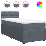 Box spring krevet s madracem tamnosivi 80 x 200 cm baršunasti | shoptok.hr