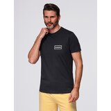 Ombre Men's knitted t-shirt with printed REGULAR cut - black | Shoptok.si
