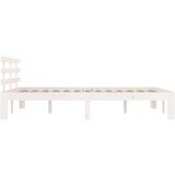  Posteljni okvir bel iz trdnega lesa 120x190 cm 4FT, (20905528) | Shoptok.si