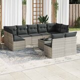  10-dijelni set vrtnih sofa poliratan s jastucima svijetlosivi | shoptok.hr