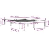  Okvir za krevet od masivne borovine bijeli 150 x 200 cm king | shoptok.hr