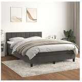  Box spring posteljni z vzmetnico temno siv 140x190 cm žamet | Shoptok.si