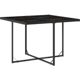 vidaXL Vrtna jedilna garnitura 9-delna z blazinami črn poli ratan | Shoptok.si