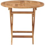  Preklopni vrtni stol Prirodna Ø 90 x 75 cm Čvrsto teak drvo | shoptok.hr