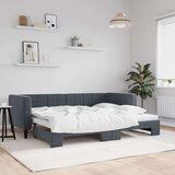 vidaXL Izvlečna dnevna postelja temno siva 80x200 cm žamet | Shoptok.si