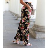 UR/CEO Black floral wide pants Cosimo | Shoptok.si