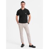 Ombre Men's polo shirt with zip neckline - black | Shoptok.si