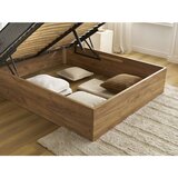 Bobochic Paris Smeđi bračni krevet od iverice u dekoru breze s prostorom za odlaganje/bez uzglavlja s podnicom 160x200 cm Mara – | shoptok.hr