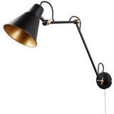 Searchlight Nastavljiva notranja velika stenska svetilka z 1 lučjo, črna, zlata, E27, (22100571) | Shoptok.si