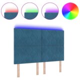  LED vzglavje z LED lučmi Geometrični Temno modra 144 cm Žamet, (5000043989) | Shoptok.si