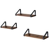  Set od 3 drvene loft viseće police | shoptok.hr
