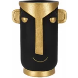 Mauro Ferretti Črna/v zlati barvi visoka vaza iz poliresina 40 cm Tribal –