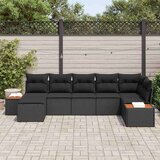  Vrtna sedežna garnitura z blazino 7 pcs Črna Poliratan, (5000133246) | Shoptok.si