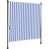 Furnova Zunanje rolo senčilo modro in belo 200x270 cm tkanina in jeklo, (21918107) | Shoptok.si