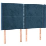  The Living Store Vzglavje z ušesi temno modro 147x16x118/128 cm žamet - Vzglavje, (21452160) | Shoptok.si
