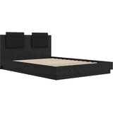  Okvir kreveta s uzglavljem s uzglavljem Crni hrast 120 x 200 cm | shoptok.hr