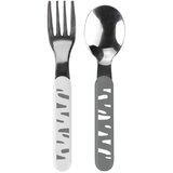 BabyOno Set žlic in vilic iz jekla, sive barve | Shoptok.si