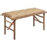  Zložljiva vrtna klop z blazino 118 cm bambus, (20804021) Cene