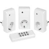 set od tri utičnice + wireless remote sa RF kontrolom, 1000W, white 26551