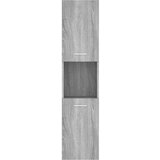 vidaXL Kopalniška omarica siva sonoma 30x30x130 cm konstruiran les | Shoptok.si