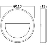 Braytron zidna rasvjeta led 3W 160lm 3000K IP65 vekta-b wlr crna okrugla | shoptok.hr