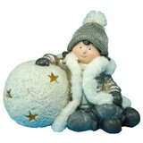  Willy, novogodišnja dekoracija, dečak i grudva, srebrna, 31cm ( 770113 ) Cene