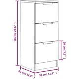  Komode boja dimljenog hrasta 30x30x70cm konstruirano drvo | shoptok.hr