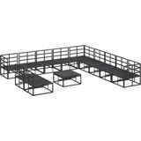 vidaXL Sjedeća garnitura za vrt 12 pcs Crna 70 x 70 x 32 cm Aluminij | shoptok.hr