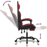  Okretna igraća stolica s osloncem crno-crvena od umjetne kože | shoptok.hr