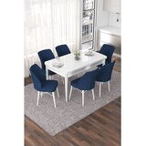 Hanah home Set Trpezarijski sto i 6 stolica Nef, plava i bijela | Eponuda.ba